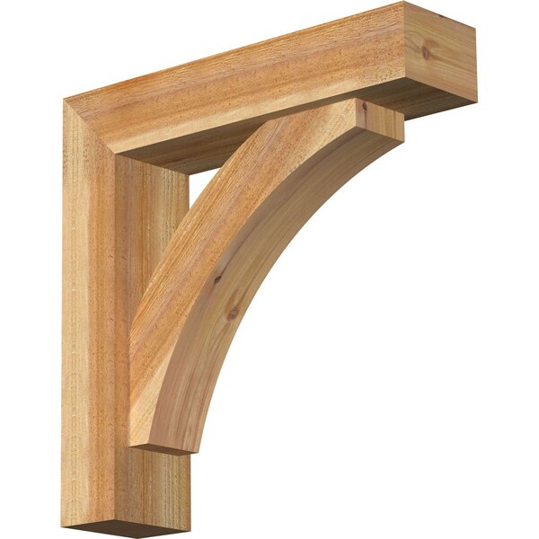 Ekena Millwork Thorton Block Rough Sawn Bracket w/ Offset Brace, Western Red Cedar, 6"W x 24"D x 24"H BKT0604X24X24THR05RWR - main